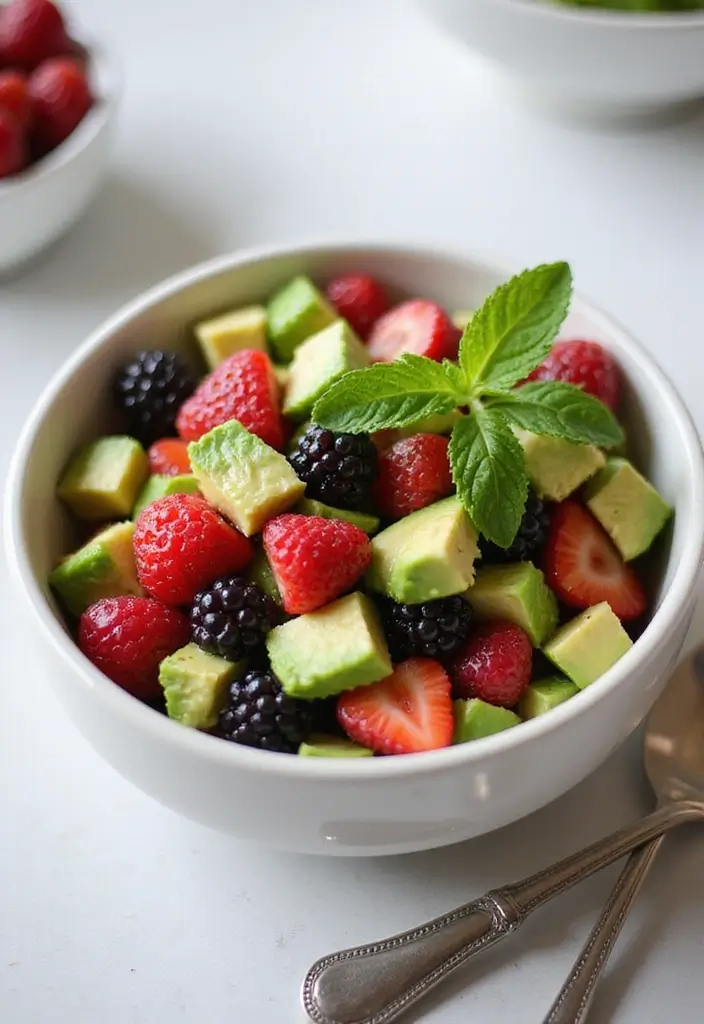 30 Avocado Salad Recipes That Are Creamy and Fresh - 10. Avocado and Berry Salad