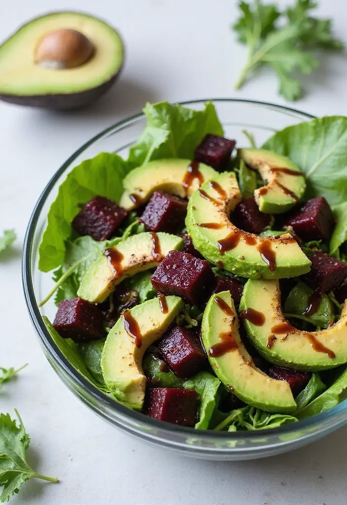 30 Avocado Salad Recipes That Are Creamy and Fresh - 12. Avocado and Roasted Beet Salad
