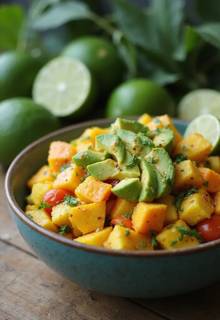 30 Avocado Salad Recipes That Are Creamy and Fresh - 15. Spicy Avocado and Mango Salad