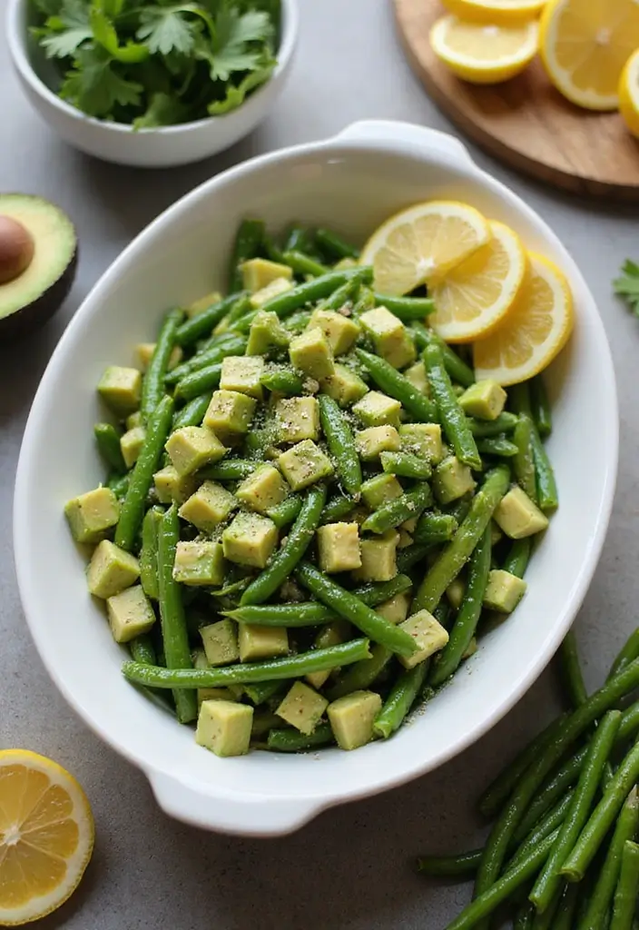 30 Avocado Salad Recipes That Are Creamy and Fresh - 19. Avocado and Green Bean Salad