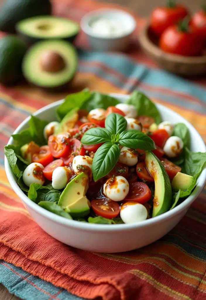 30 Avocado Salad Recipes That Are Creamy and Fresh - 2. Avocado Tomato and Mozzarella Salad