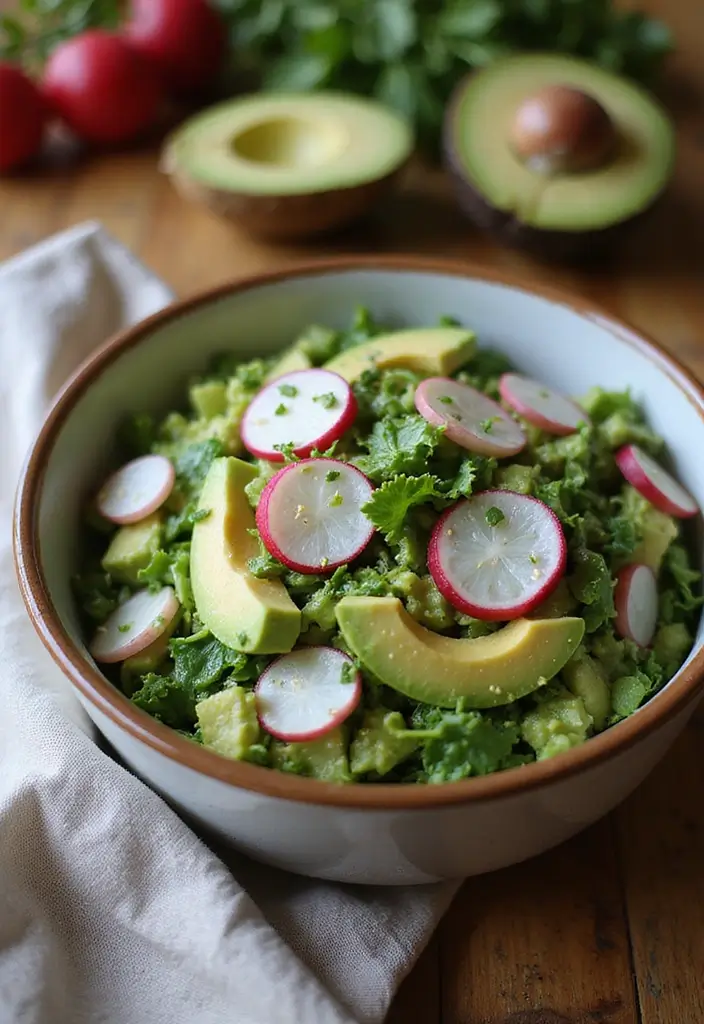 30 Avocado Salad Recipes That Are Creamy and Fresh - 21. Avocado and Radish Salad