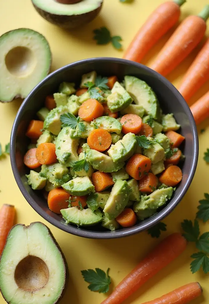 30 Avocado Salad Recipes That Are Creamy and Fresh - 23. Avocado and Carrot Salad