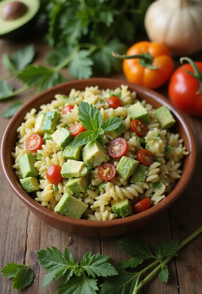 30 Avocado Salad Recipes That Are Creamy and Fresh - 26. Avocado and Pasta Salad
