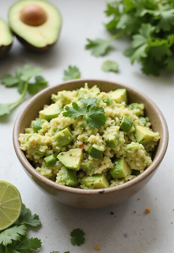30 Avocado Salad Recipes That Are Creamy and Fresh - 28. Avocado and Cilantro Lime Rice Salad
