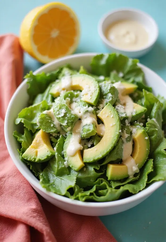 30 Avocado Salad Recipes That Are Creamy and Fresh - 30. Avocado Caesar Salad