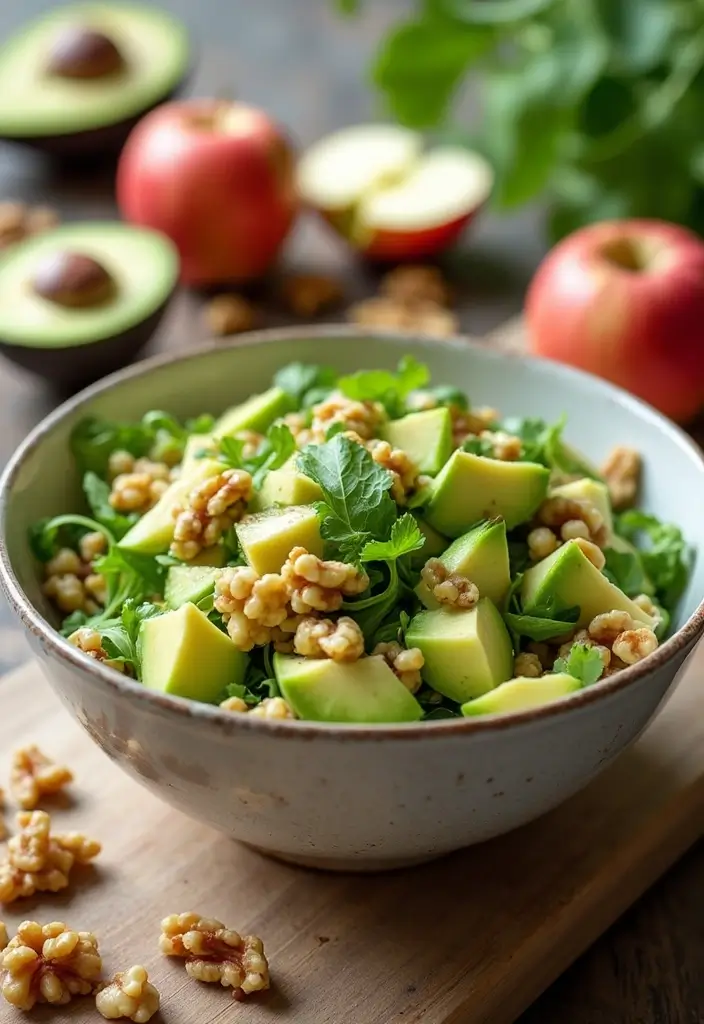 30 Avocado Salad Recipes That Are Creamy and Fresh - 8. Avocado, Apple, and Walnut Salad