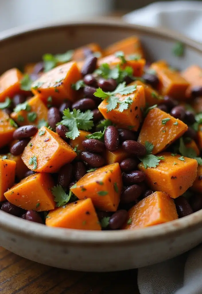 30 Bean Salad Recipes for Healthy Hearty Bowls - 13. Sweet Potato and Black Bean Salad