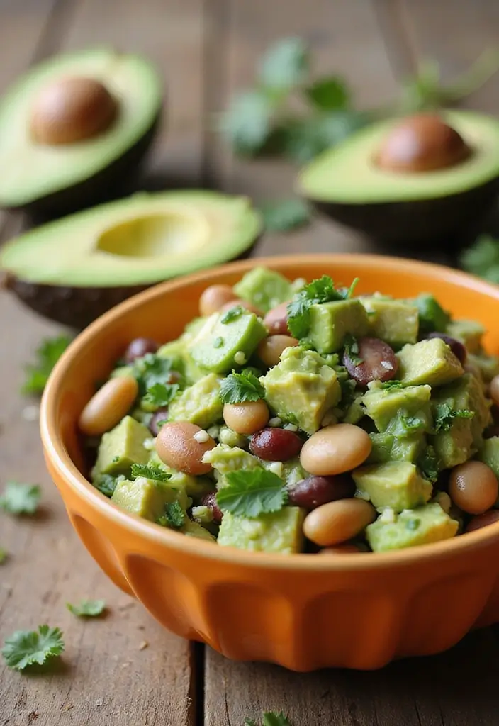 30 Bean Salad Recipes for Healthy Hearty Bowls - 15. Avocado and Bean Salad