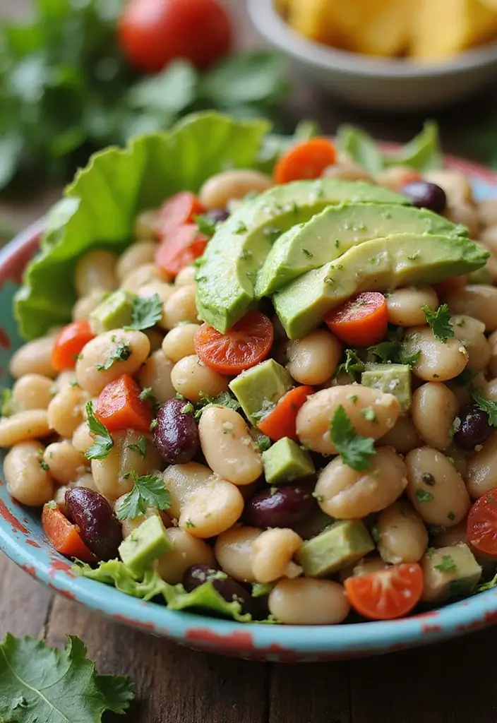 30 Bean Salad Recipes for Healthy Hearty Bowls - 19. Bean Salad with Avocado Dressing