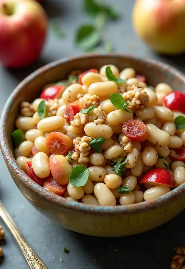 30 Bean Salad Recipes for Healthy Hearty Bowls - 25. Bean Salad with Apples and Walnuts