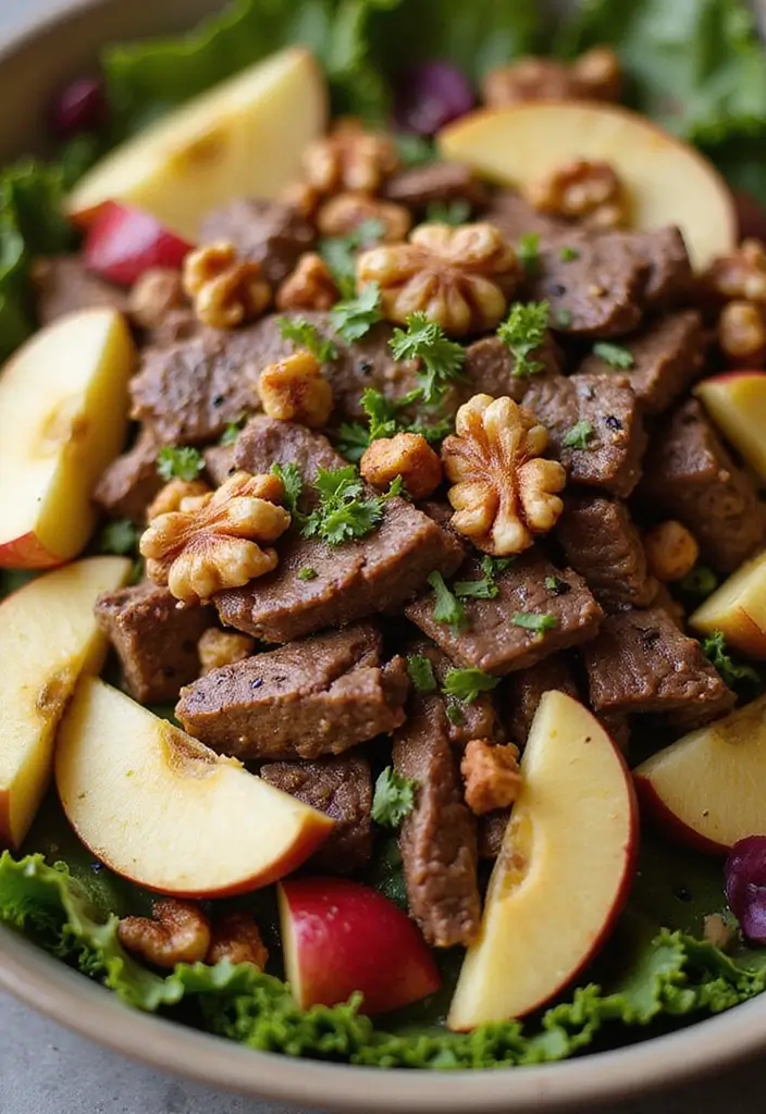 30 Beef Salad Recipes That Are Hearty and Delicious - 12. Beef Salad with Apple and Walnuts