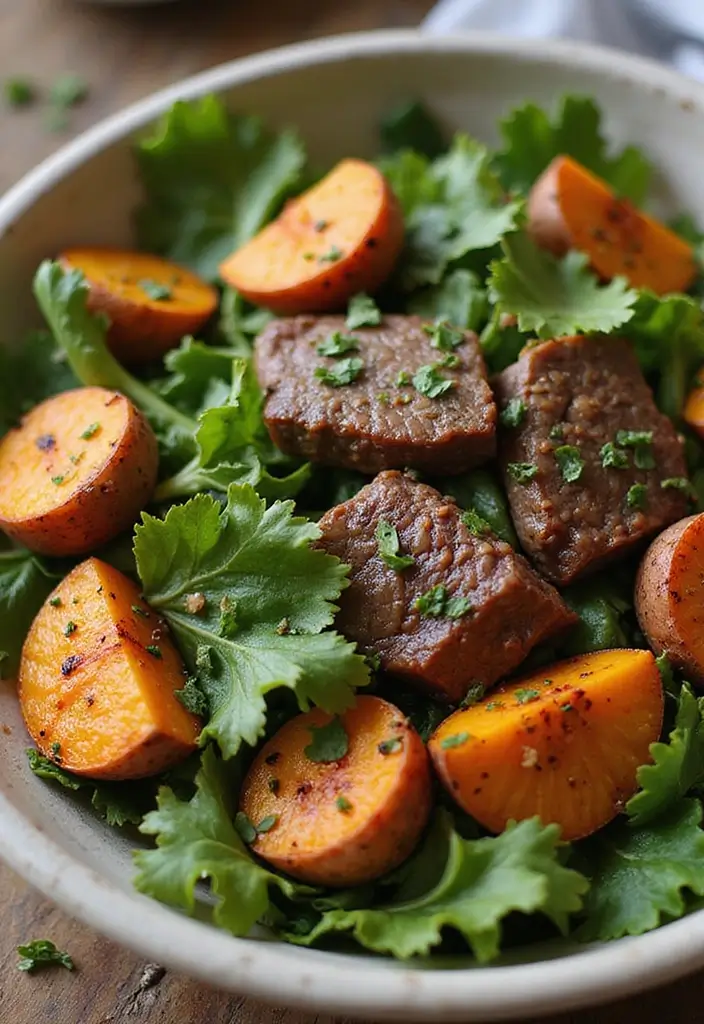 30 Beef Salad Recipes That Are Hearty and Delicious - 13. Beef Salad with Roasted Sweet Potatoes