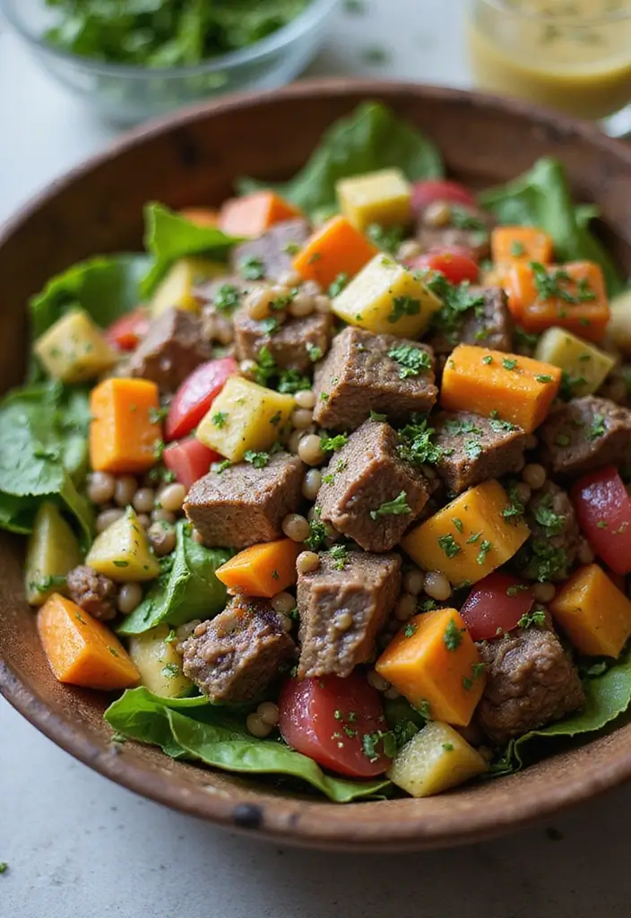 30 Beef Salad Recipes That Are Hearty and Delicious - 15. Beef and Lentil Salad