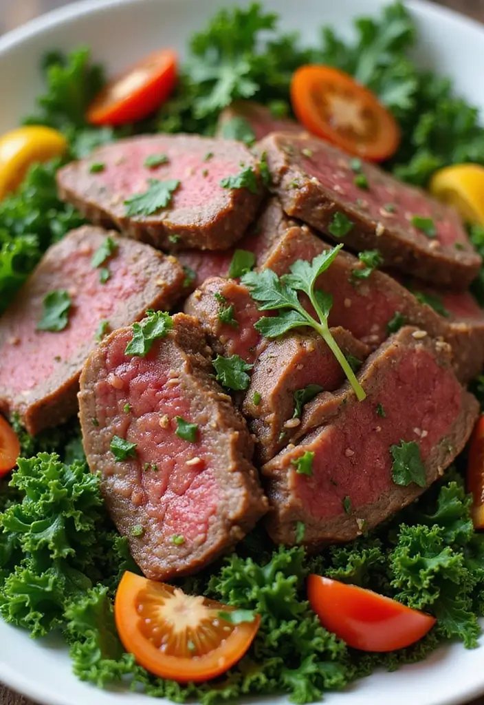 30 Beef Salad Recipes That Are Hearty and Delicious - 16. Beef and Kale Salad