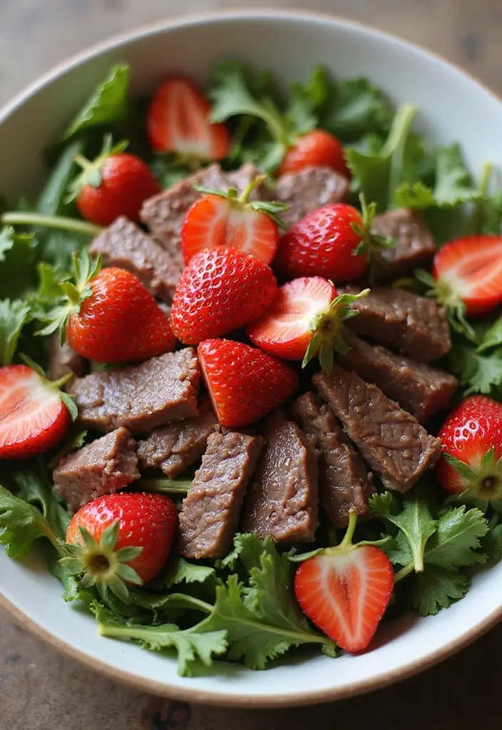 30 Beef Salad Recipes That Are Hearty and Delicious - 22. Beef and Strawberry Salad