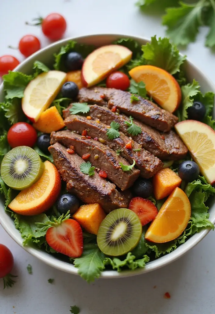30 Beef Salad Recipes That Are Hearty and Delicious - 28. Beef and Fruit Salad