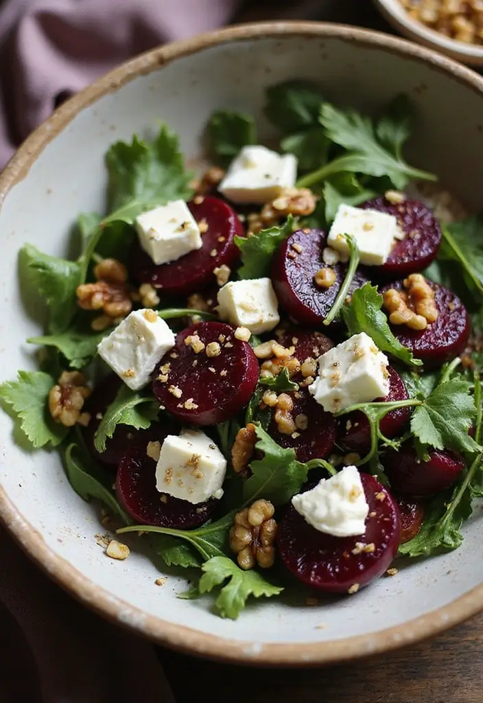 30 Beetroot Salad Recipes Full of Color and Flavor - 1. Classic Beetroot and Goat Cheese Salad