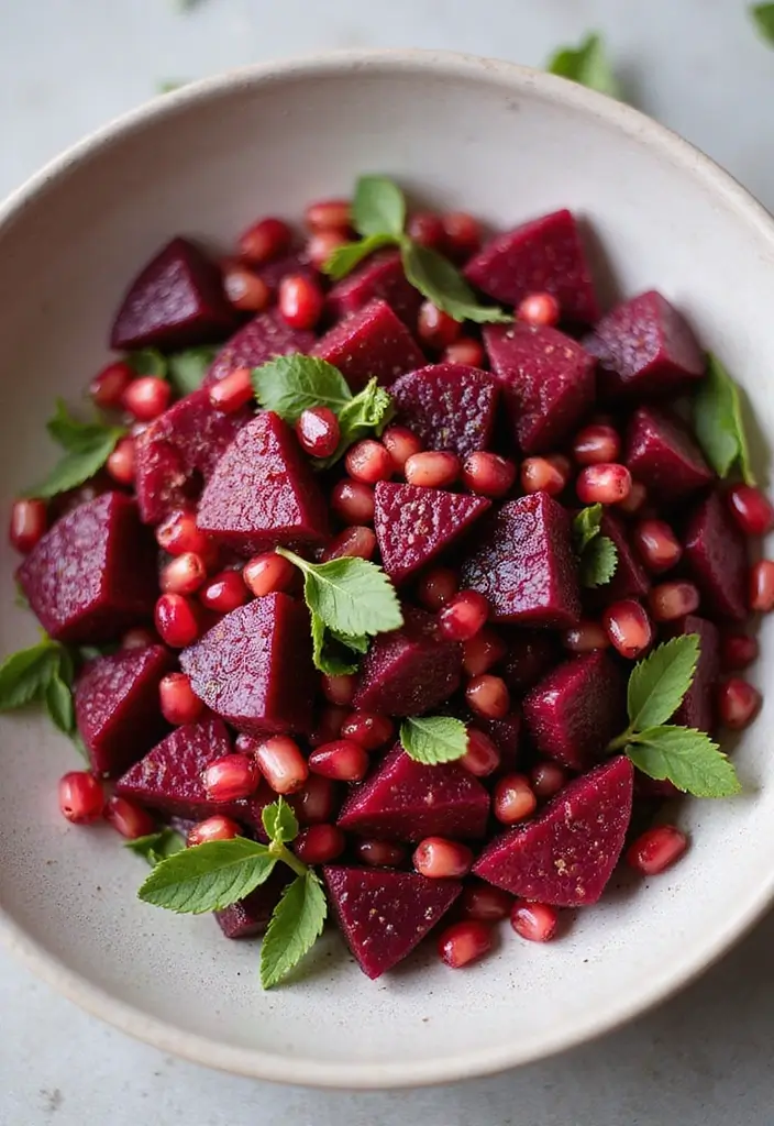 30 Beetroot Salad Recipes Full of Color and Flavor - 12. Beetroot and Pomegranate Salad