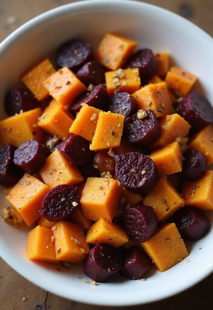 30 Beetroot Salad Recipes Full of Color and Flavor - 15. Beetroot and Sweet Potato Salad
