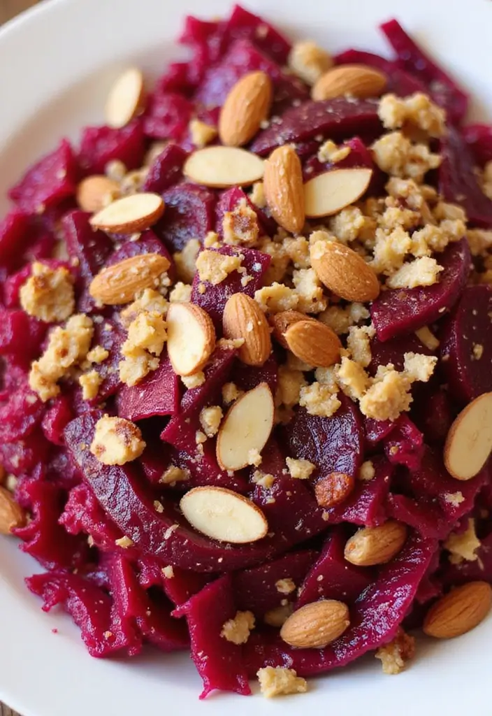 30 Beetroot Salad Recipes Full of Color and Flavor - 16. Beetroot Salad with Nutty Dressing