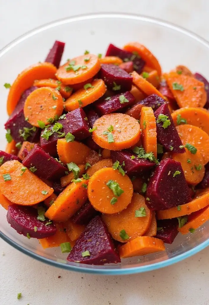 30 Beetroot Salad Recipes Full of Color and Flavor - 17. Beetroot and Carrot Salad with Ginger Dressing