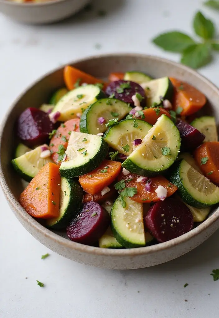 30 Beetroot Salad Recipes Full of Color and Flavor - 29. Beetroot and Zucchini Salad