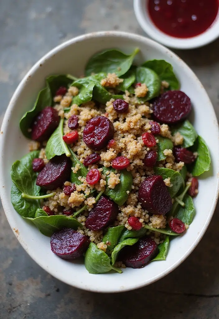 30 Beetroot Salad Recipes Full of Color and Flavor - 3. Roasted Beetroot and Quinoa Salad