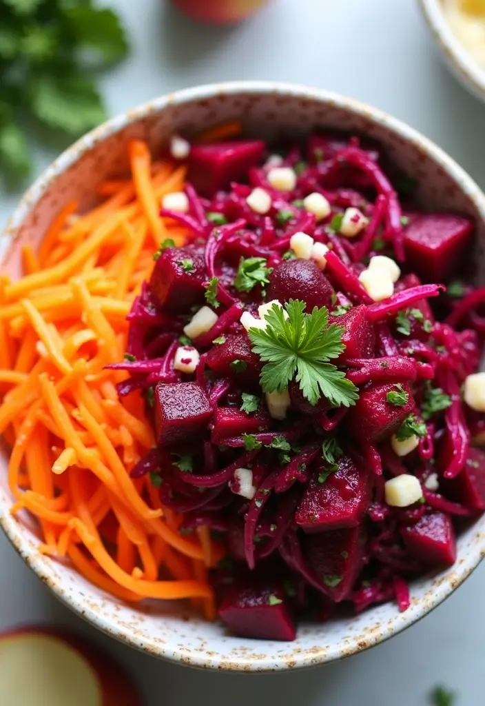 30 Beetroot Salad Recipes Full of Color and Flavor - 6. Beetroot Slaw with Apple and Carrot