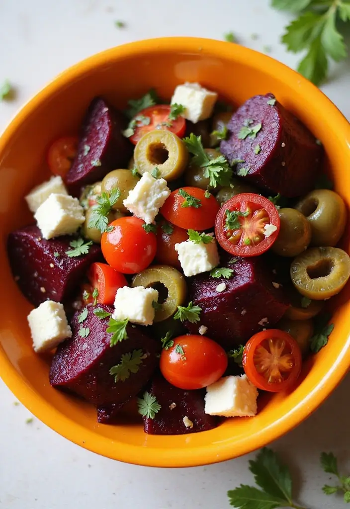 30 Beetroot Salad Recipes Full of Color and Flavor - 8. Mediterranean Beetroot Salad