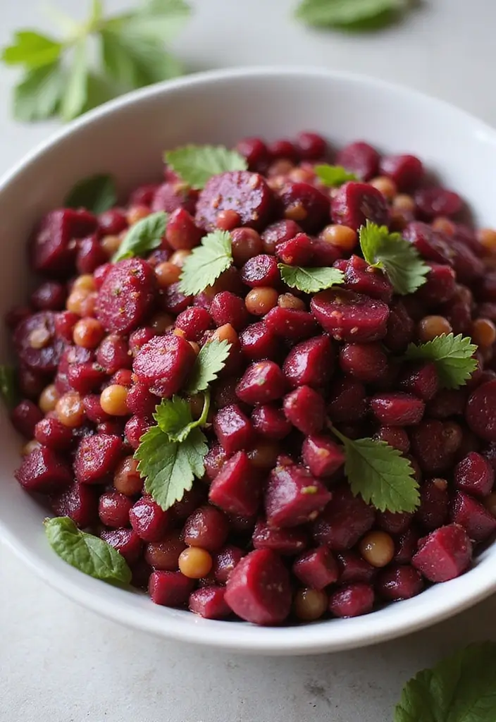 30 Beetroot Salad Recipes Full of Color and Flavor - 9. Beetroot and Lentil Salad