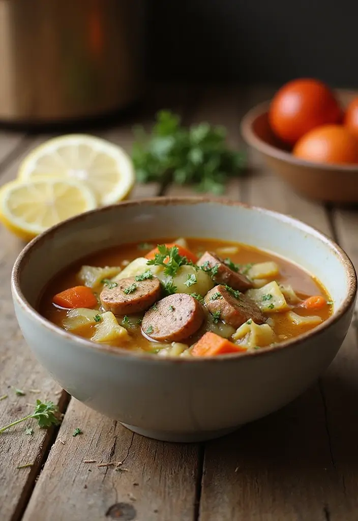 30 Best Fall Soup Recipes for Warm Comforting Nights 111 30 Best Fall Soup Recipes for Warm Comforting Nights - 17. Cabbage and Sausage Soup