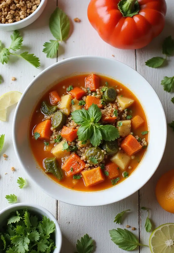 30 Best Fall Soup Recipes for Warm Comforting Nights 196 30 Best Fall Soup Recipes for Warm Comforting Nights - 30. Vegan Vegetable and Quinoa Soup