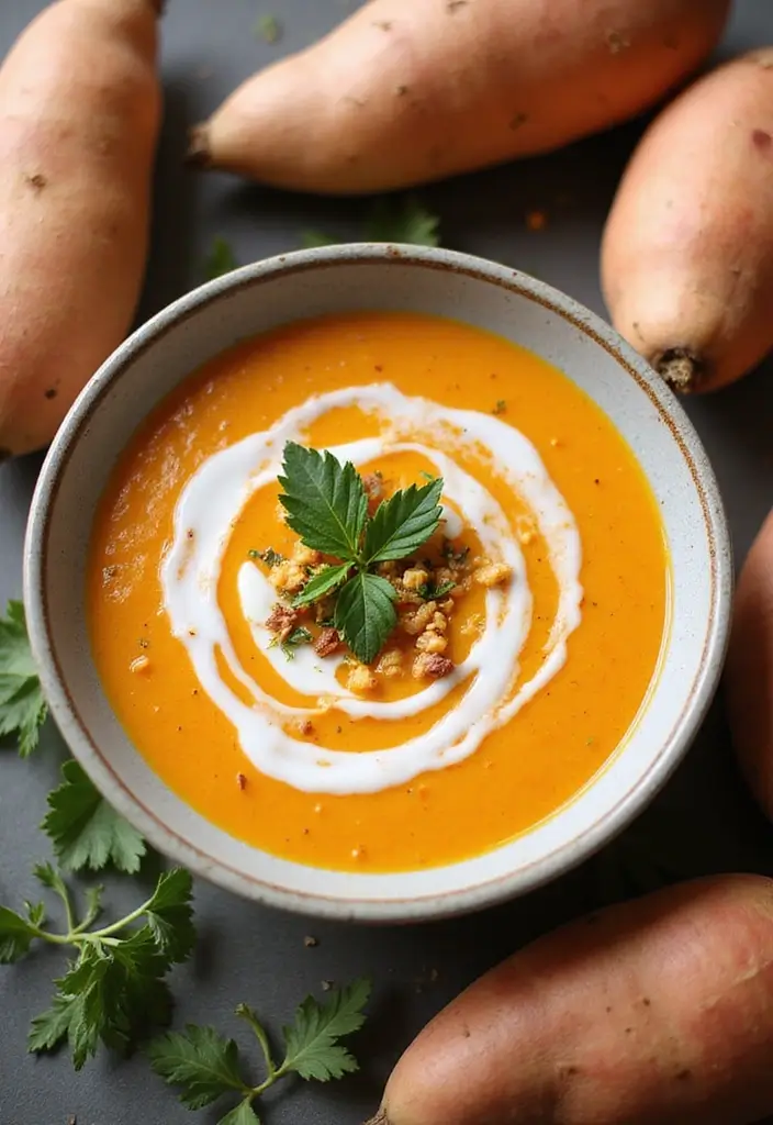 30 Best Fall Soup Recipes for Warm Comforting Nights 48 30 Best Fall Soup Recipes for Warm Comforting Nights - 8. Sweet Potato and Coconut Soup