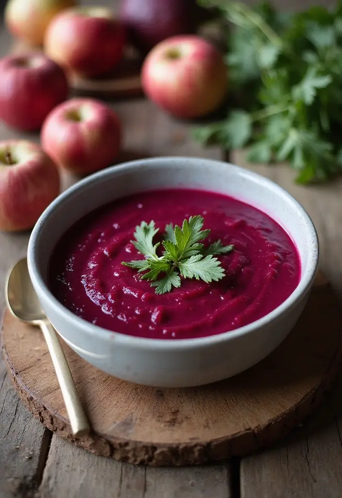 30 Best Fall Soup Recipes for Warm Comforting Nights 55 30 Best Fall Soup Recipes for Warm Comforting Nights - 9. Beet and Apple Soup