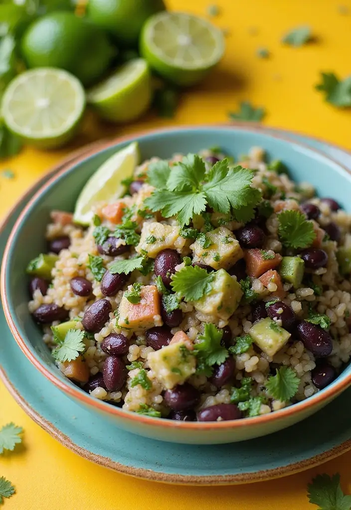 30 Black Bean Salad Recipes for a Protein-Packed Side - 17. Cilantro Lime Black Bean and Rice Salad