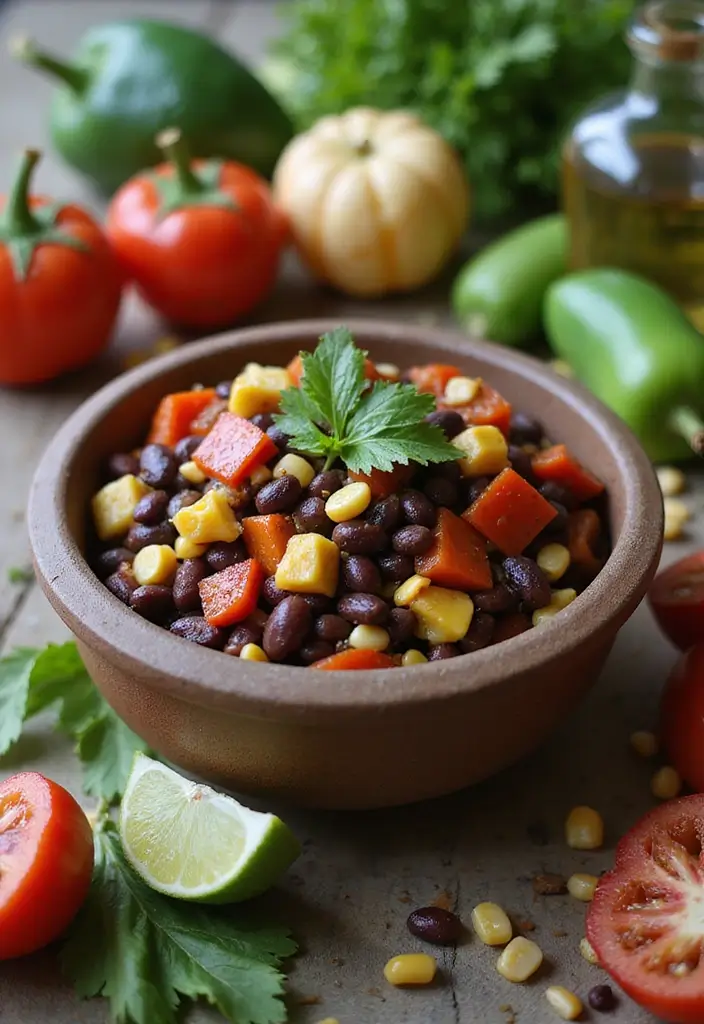30 Black Bean Salad Recipes for a Protein-Packed Side - 22. Black Bean Salad with Roasted Corn and Peppers