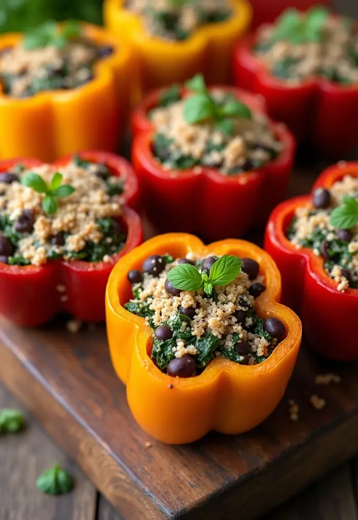 30 Black Bean Salad Recipes for a Protein-Packed Side - 26. Black Bean and Spinach Stuffed Peppers