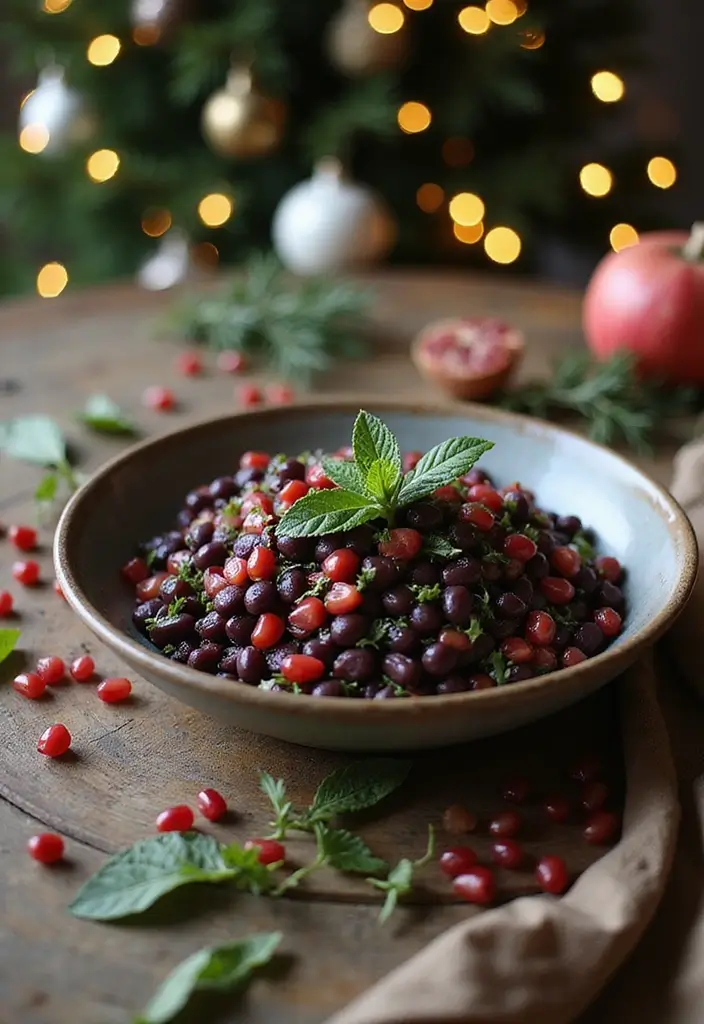 30 Black Bean Salad Recipes for a Protein-Packed Side - 27. Black Bean Salad with Pomegranate and Mint