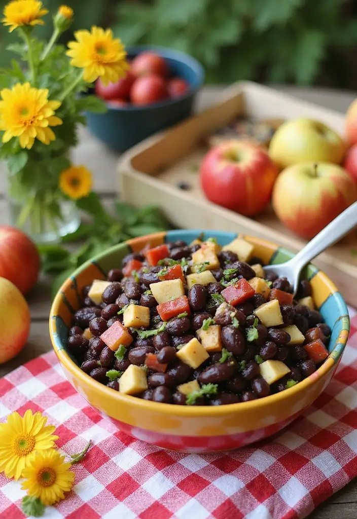 30 Black Bean Salad Recipes for a Protein-Packed Side - 28. Black Bean Salad with Apples and Poppy Seed Dressing