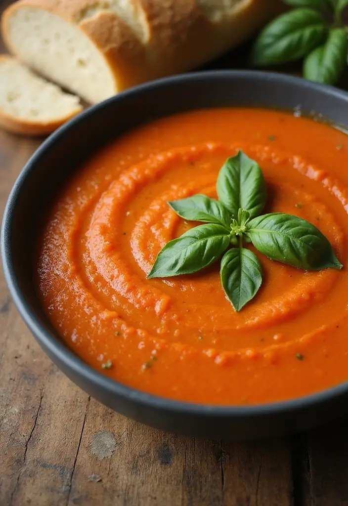 30 Blended Soup Recipes for Smooth Silky Comfort 1 30 Blended Soup Recipes for Smooth Silky Comfort - 1. Creamy Tomato Basil Soup