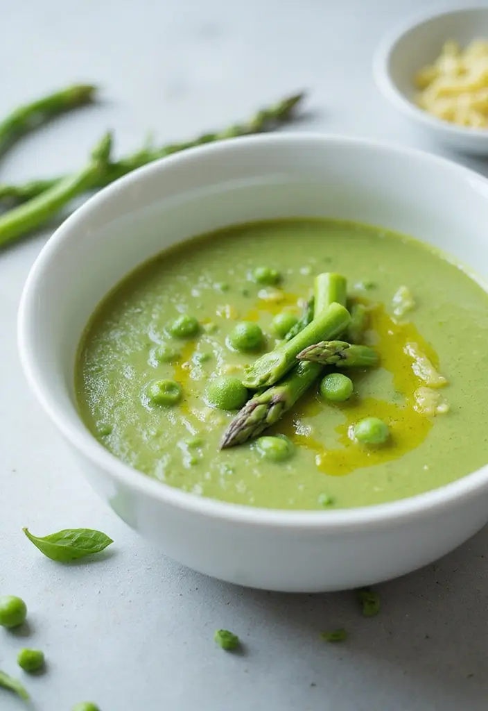 30 Blended Soup Recipes for Smooth Silky Comfort 81 30 Blended Soup Recipes for Smooth Silky Comfort - 13. Asparagus and Pea Soup