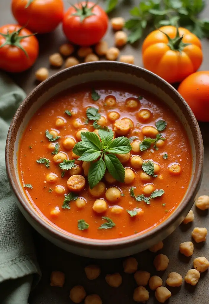 30 Blended Soup Recipes for Smooth Silky Comfort 116 30 Blended Soup Recipes for Smooth Silky Comfort - 18. Chickpea and Tomato Soup