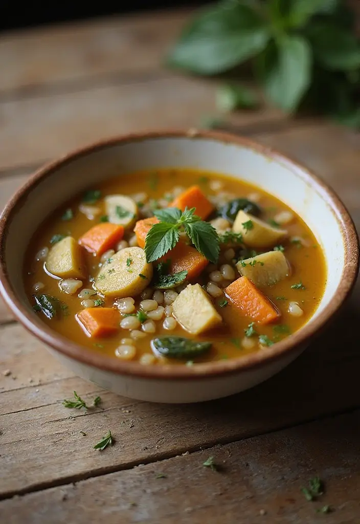 30 Blended Soup Recipes for Smooth Silky Comfort 151 30 Blended Soup Recipes for Smooth Silky Comfort - 23. Barley and Vegetable Soup