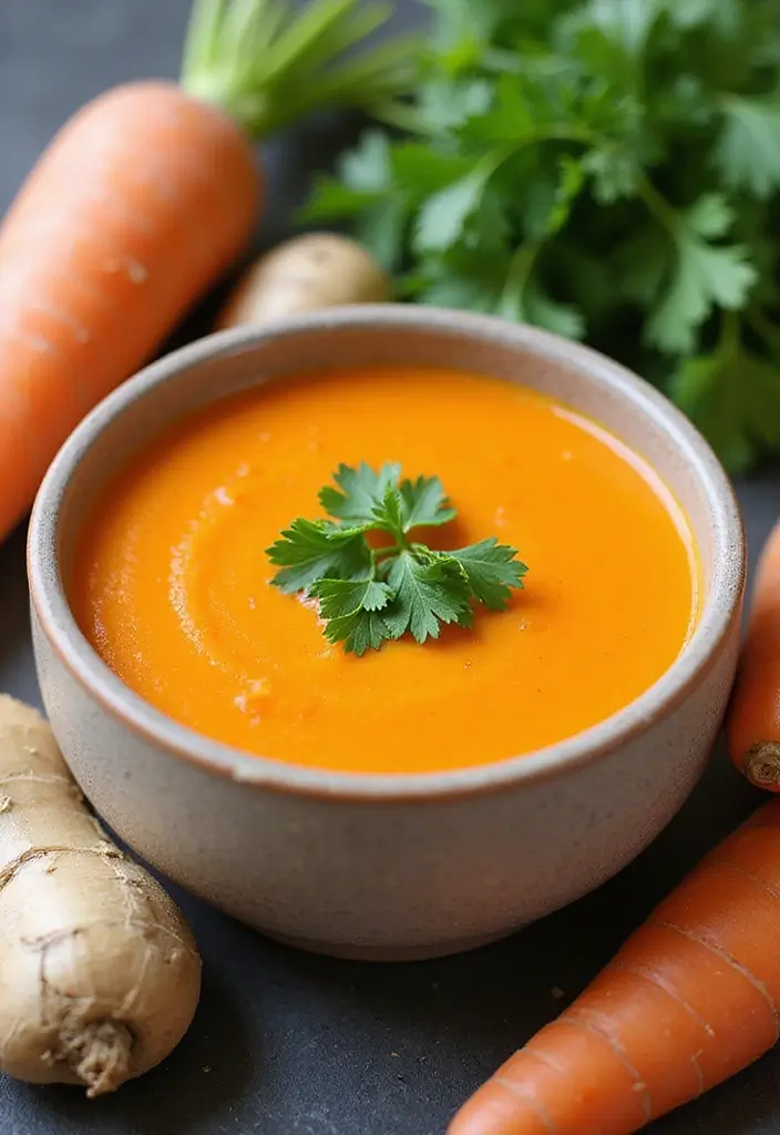 30 Blended Soup Recipes for Smooth Silky Comfort 15 30 Blended Soup Recipes for Smooth Silky Comfort - 3. Carrot and Ginger Soup