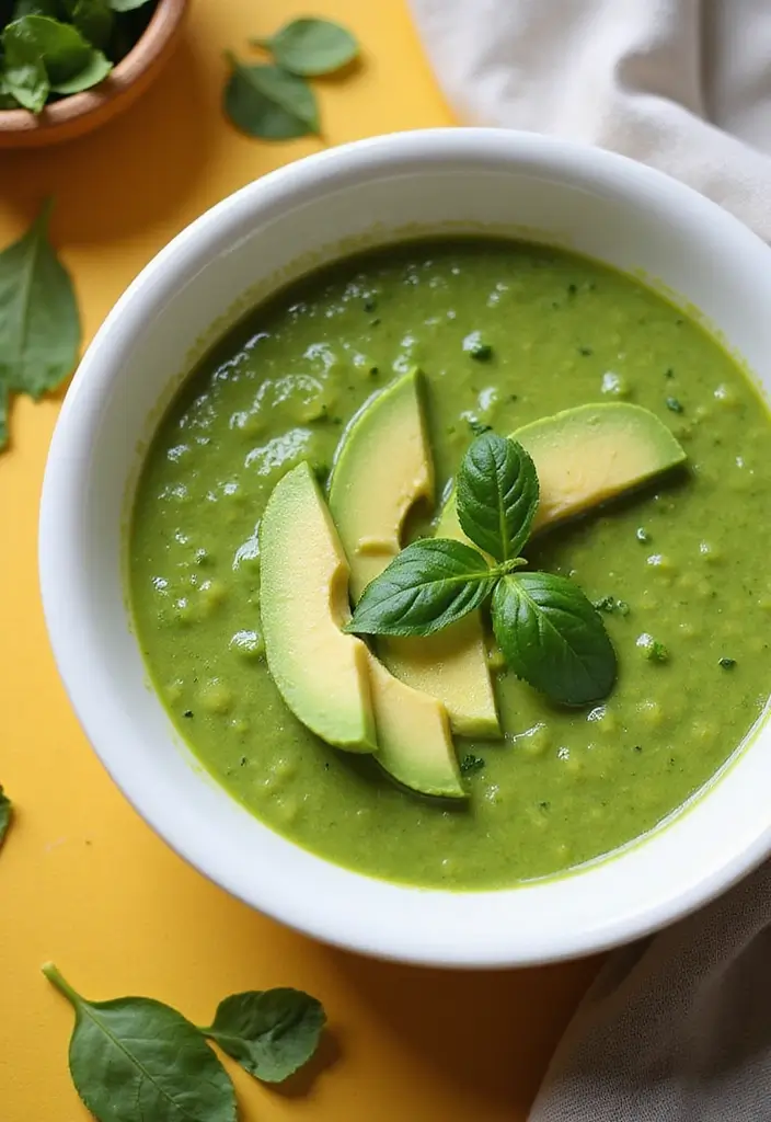 30 Blended Soup Recipes for Smooth Silky Comfort 29 30 Blended Soup Recipes for Smooth Silky Comfort - 5. Spinach and Avocado Soup