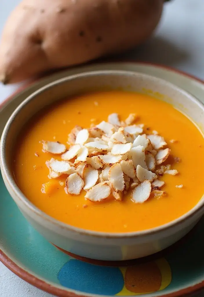 30 Blended Soup Recipes for Smooth Silky Comfort 34 30 Blended Soup Recipes for Smooth Silky Comfort - 6. Sweet Potato and Coconut Soup