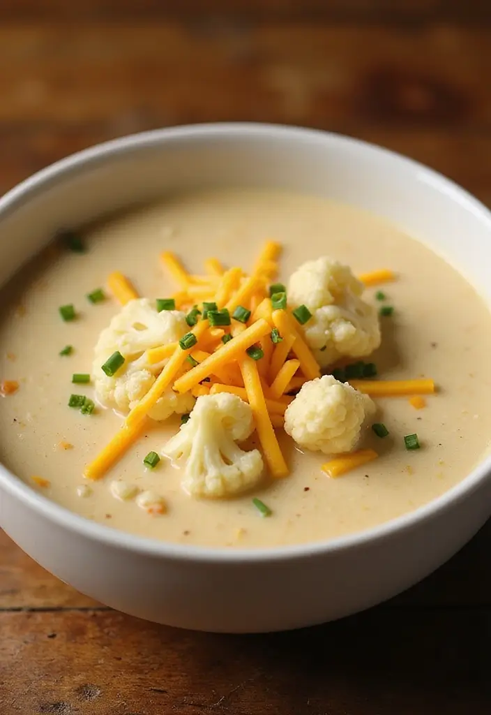 30 Blended Soup Recipes for Smooth Silky Comfort 55 30 Blended Soup Recipes for Smooth Silky Comfort - 9. Cauliflower and Cheddar Soup