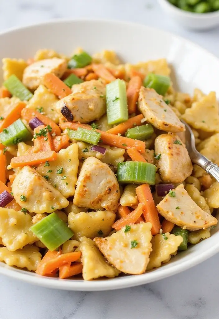 30 Bowtie Pasta Salad Recipes That Steal the Show - 16. Honey Mustard Chicken Bowtie Pasta Salad