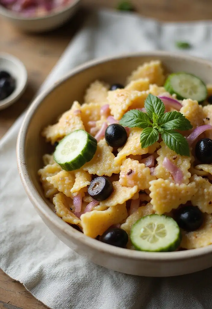 30 Bowtie Pasta Salad Recipes That Steal the Show - 17. Greek Pasta Salad with Bowtie Pasta